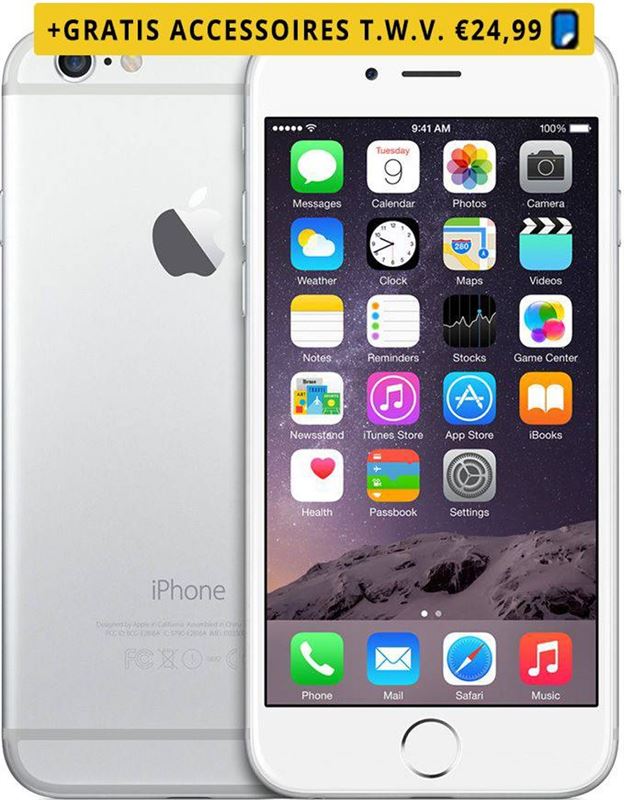 Apple Green Mobile Refurbished iPhone 6 Kleur: Zilver Opslagcapaciteit: 64GB Kwaliteit: Zeer goed