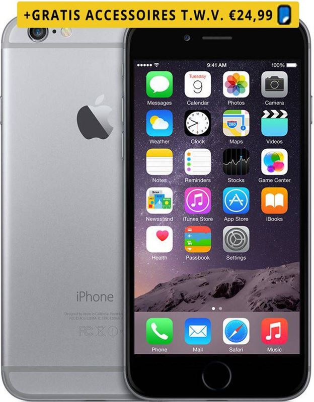 Apple Green Mobile Refurbished iPhone 6 Kleur: Grijs Opslagcapaciteit: 64GB Kwaliteit: Zeer goed