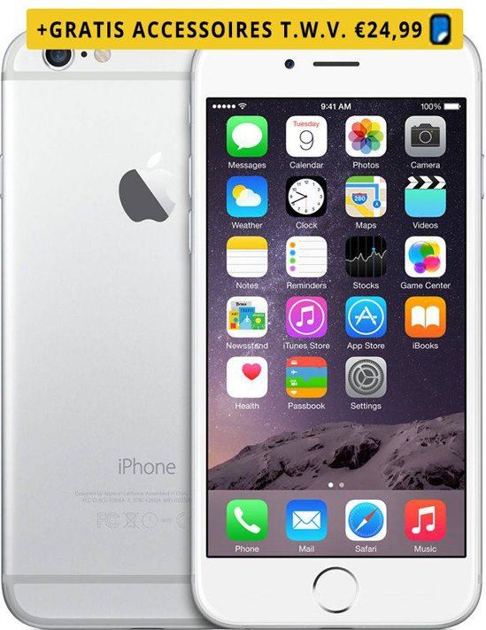 Apple Green Mobile Refurbished iPhone 6 Kleur: Zilver Opslagcapaciteit: 16GB Kwaliteit: Goed