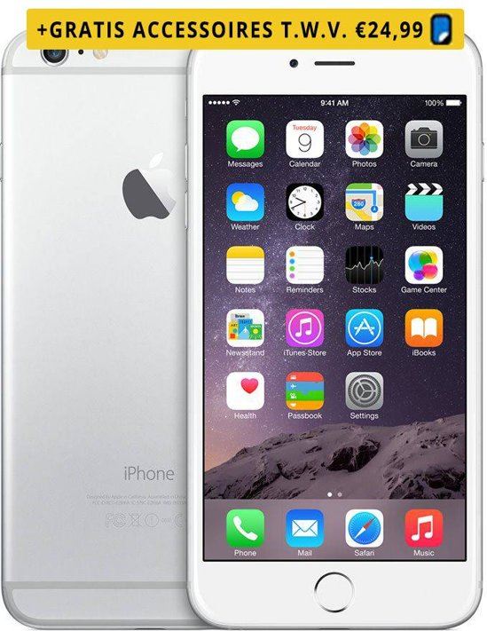 Apple Green Mobile Refurbished iPhone 6 Plus Kleur: Zilver Opslagcapaciteit: 16GB Kwaliteit: Goed
