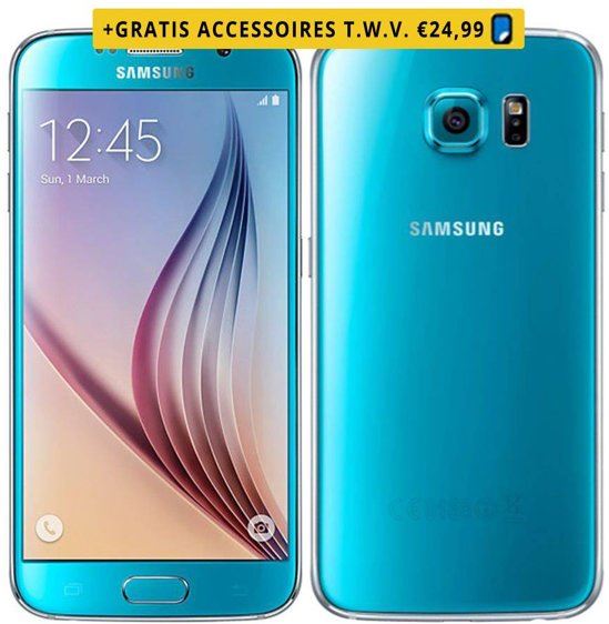 Samsung Green Mobile Refurbished Galaxy S6 Kleur: Blauw Opslagcapaciteit: 32 GB Kwaliteit: Zeer goed