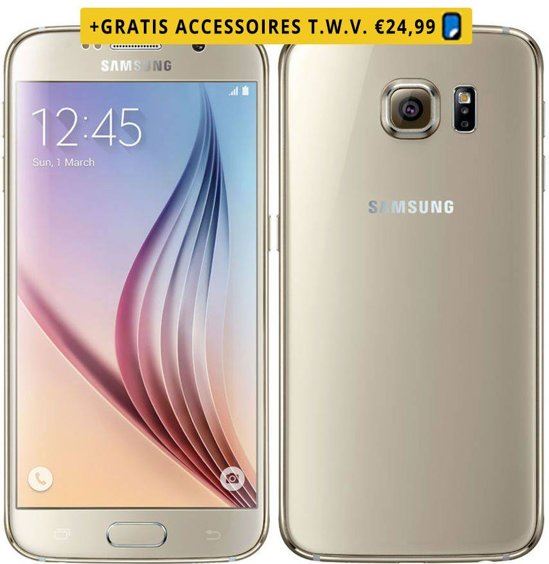 Samsung Green Mobile Refurbished Galaxy S6 Kleur: Goud Opslagcapaciteit: 32 GB Kwaliteit: Goed