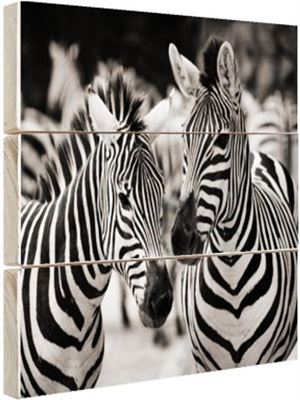 Wonderlijk Fotocadeau.nl Zebra zwart wit Hout 120x80 cm - Foto print op Hout LD-71