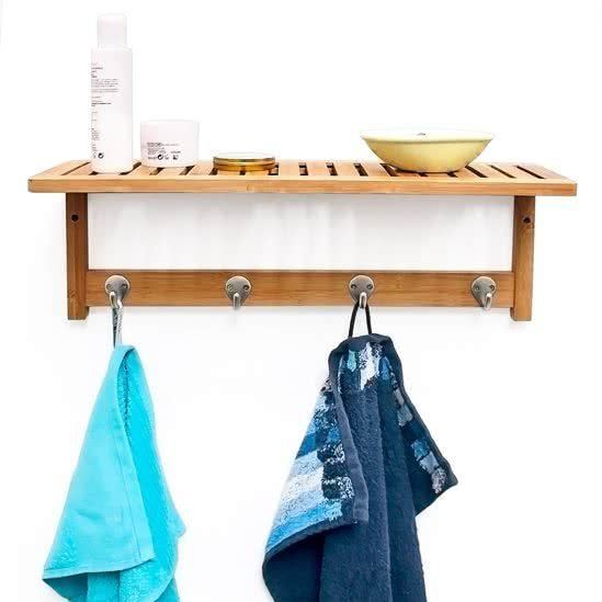 Handdoekenrek 50x18x16 - keuken / badkamer - Kapstok bamboe hout | Prijzen vergelijken | Kieskeurig.nl