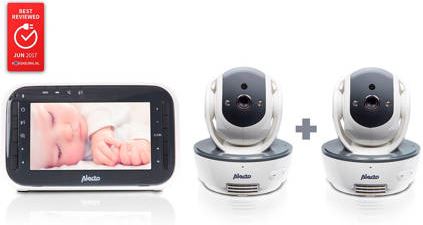 Alecto DVM-200/201 babyfoon met twee camera’s Wit/grijs wit, grijs