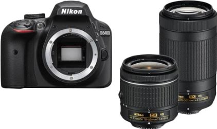 Nikon D3400 + AF-P DX NIKKOR 18-55mm VR + AF-P DX NIKKOR 70-300mm f/4.5-6.3G ED VR zwart