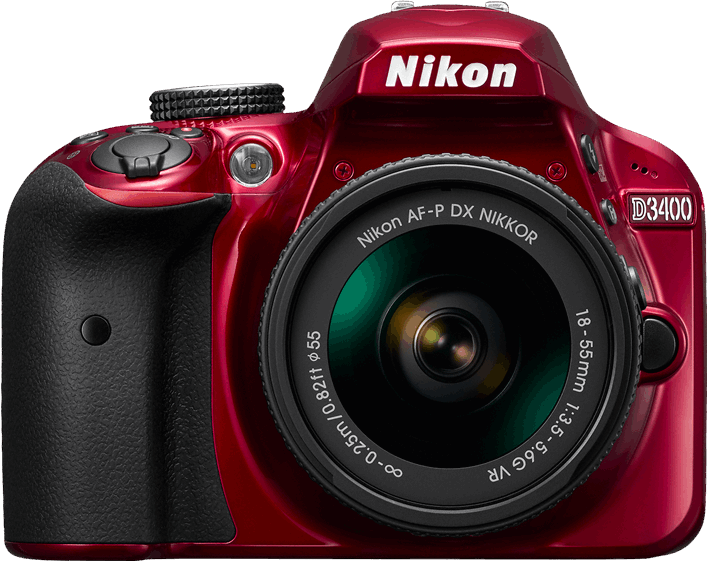 Nikon D3400 + AF-P DX 18-55 mm 1:3.5-5.6G VR rood