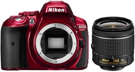 Nikon D5300 +  AF-P 18-55mm VR zwart, rood