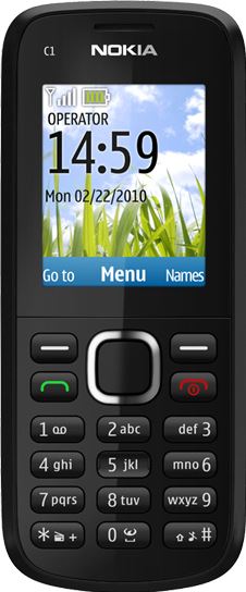 Nokia C1-02 zwart