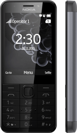 Nokia 230 zwart, grijs, zilver