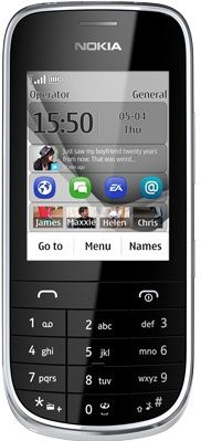 Nokia Asha 203 zwart, grijs