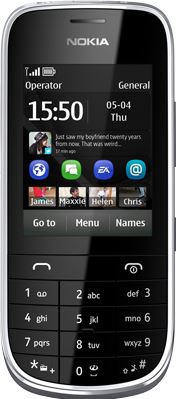 Nokia Asha 203 zwart, grijs