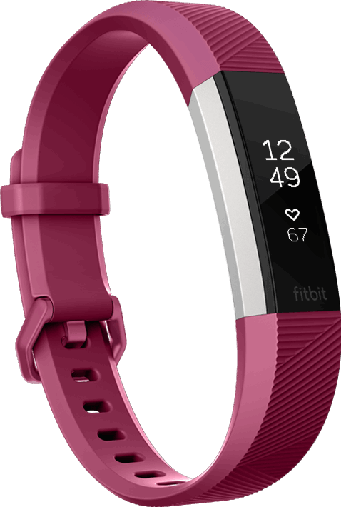 Fitbit Alta HR rood, roestvrijstaal / S