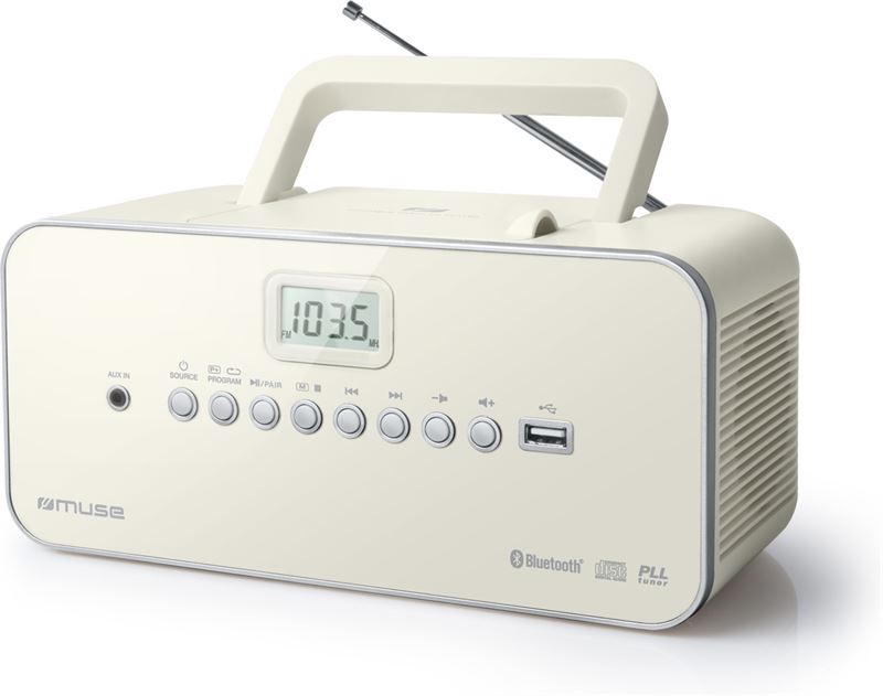 loterij moeilijk Centrum Muse M-30BTN Draagbare Radio/CD-speler met USB en bluetooth wit Draagbare  radio kopen? | Kieskeurig.nl | helpt je kiezen