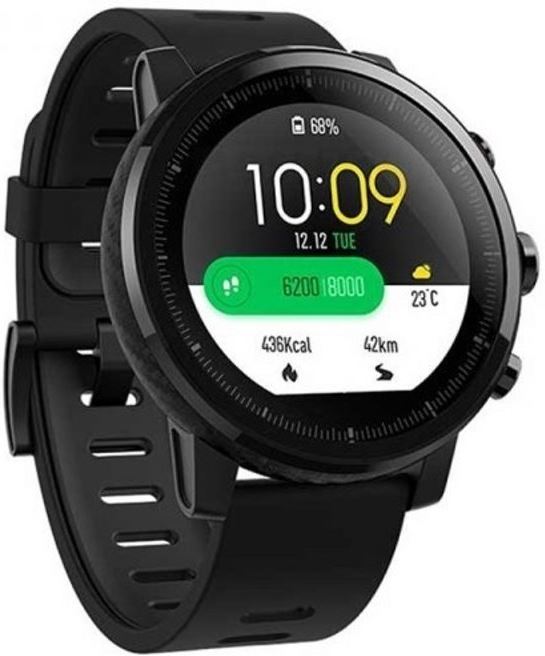 Xiaomi Huami AMAZFIT Stratos Smart Sports Watch 2 1 34 Inch 2.5D Screen 50m Water Resistant GPS siliconen band - Zwart