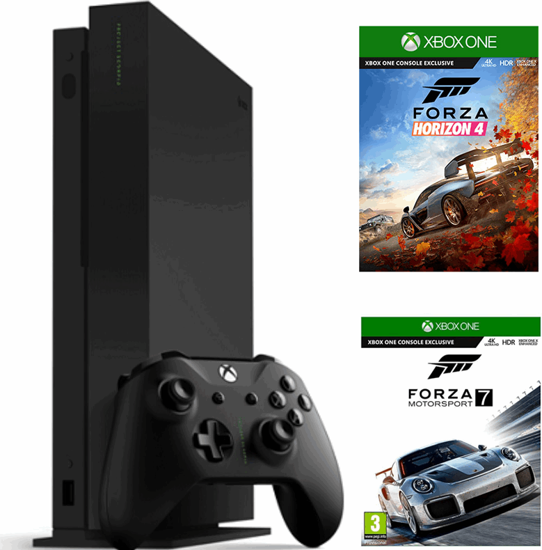Microsoft Xbox One X 1TB / zwart / Forza Horizon 4, Forza Motorsport 7