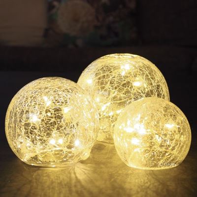 Gadgy Â® Crackle Glass Ball â€“ Glazen bol verlichting Een op batterijen werkend