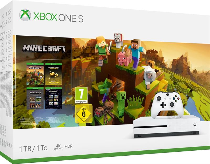 Microsoft Xbox One S 1TB / wit / Minecraft