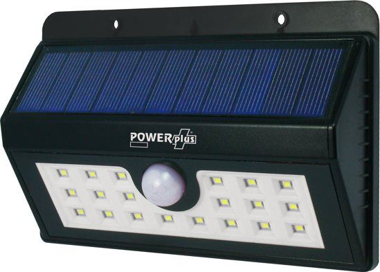 Powerplus Boa Solar / USB oplaadbare buitenverlichting lamp 24 LED PIR infrarood bewegings sensor