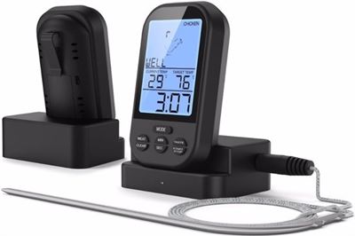 4cookz Draadloze vleesthermometer/BBQ thermometer Zwart - 0Â° 250Â | Prijzen vergelijken | Kieskeurig.nl