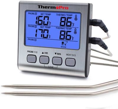 Thermo Pro ThermoPro Dubbele Vleesthermometer Digitaal - BBQ - Voedselthermometer incl. Batterij Voor Grill Barbecue Rookoven & Meer | Prijzen vergelijken | Kieskeurig.nl