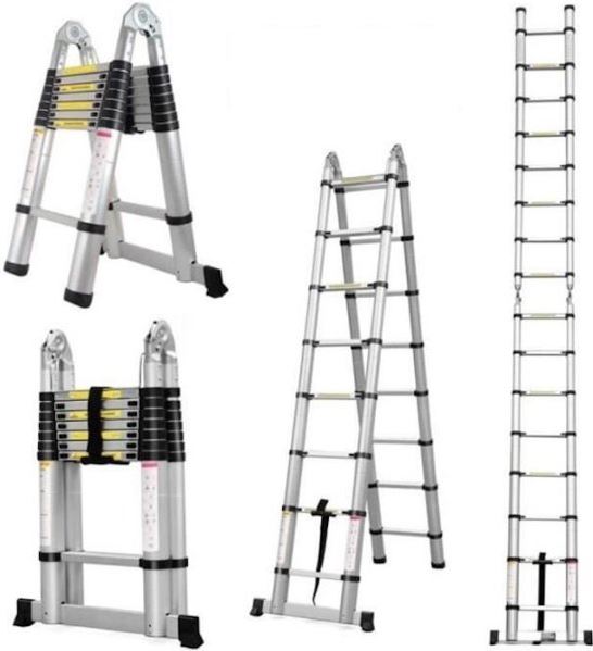 - Telescoopladder Telescopische Ladder Inklapbaar Aluminium 4,4 meter