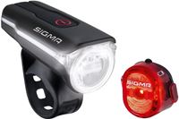 Sigma Aura 60 USB/Nugget II Fietsverlichting sets rood/zwart 2019 Fietsverlichting batterijen