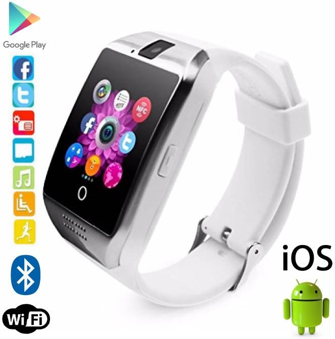 Stuff Certified Q18 Smartwatch Curved HD Smartphone Horloge OLED iOS Android Wit