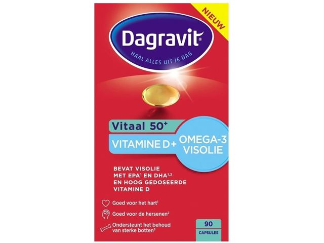 Offer ras Afhaalmaaltijd Dagravit Vitaal 50+ Vitamine D + Omega-3 Visolie Capsules | Prijzen  vergelijken | Kieskeurig.nl