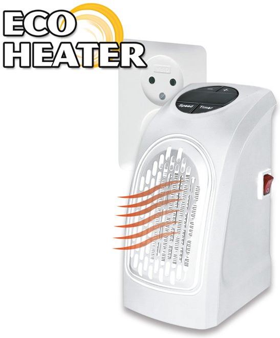 TV Shop Eco Mini Heater Wit - Ventilatorkachel Best Getest 2018 - Stopcontact Heater - Straalkachel wit