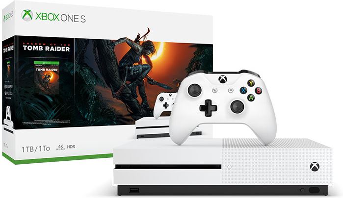 Microsoft Xbox One S Shadow of the Tomb Raider Bundle 1TB 1TB / wit / Shadow of the Tomb Raider