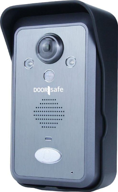 Doorsafe Camera deurbel met intercom draadloos bewegingsmelder 1 x 7 kleurenscherm zwart, grijs