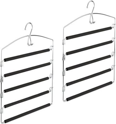 Relaxdays 2 x broekhanger - ruimtebesparende kledinghanger metaal - meerdere broeken huishoudelijk (overig) kopen? | | helpt je