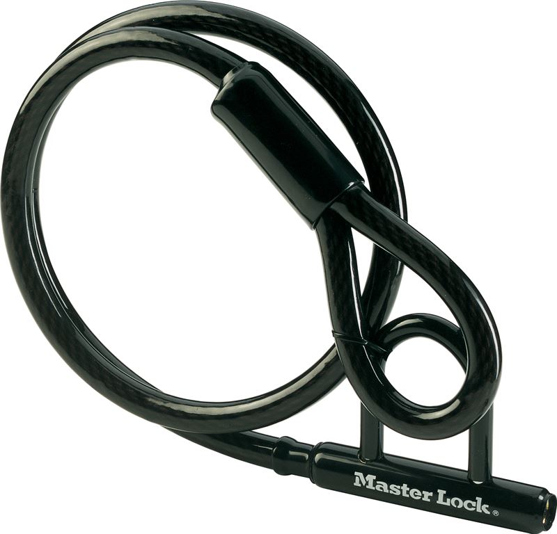 Stoffelijk overschot Bekend Bouwen op Masterlock Kabel van 1,5 m lang met een diameter van 20 mm met een klein,  gentegreerd U-slot; zwart | Prijzen vergelijken | Kieskeurig.nl