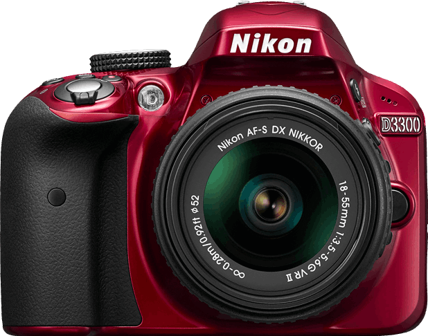 Nikon D3300 + AF-P 18-55mm VR zwart, rood