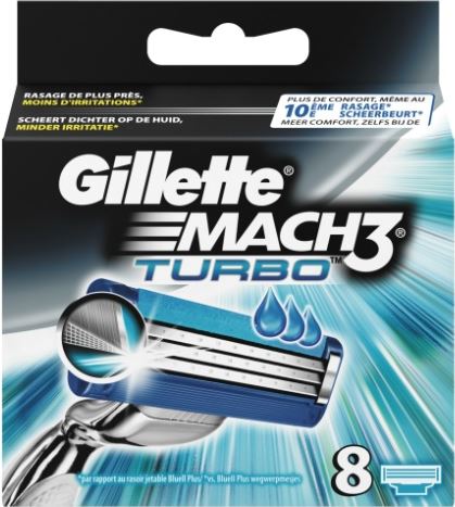 Gillette Mach3 Turbo Scheermesjes 8 stuks pack