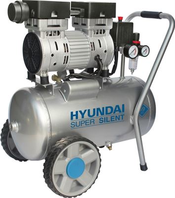 relais ingesteld af hebben Hyundai Hyundai stille compressor 24 liter met vochtafscheider - olievrij -  8 BAR - 59 dB 'Super Silent'. | Prijzen vergelijken | Kieskeurig.nl