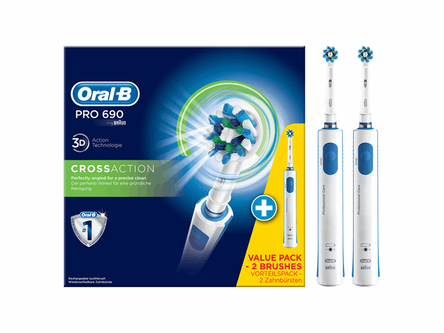 toekomst Franje Verscherpen Oral-B PRO 690 wit, blauw / duo pack elektrische tandenborstel kopen? |  Archief | Kieskeurig.nl | helpt je kiezen