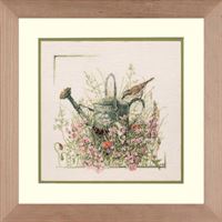 Lanarte borduurpakket 33790 marjolein bastin, gieter met bloemen
