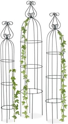 Relaxdays rankhulp - obelisk - plantensteun - set van 3 stuks - klimplantensteun - metaal tuin (overig) kopen? Kieskeurig.nl | helpt je kiezen