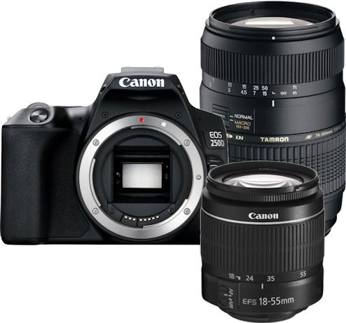 Canon EOS 250D zwart + 18-55mm DC III + Tamron 70-300mm Di LD Macro