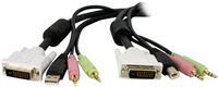 StarTech.com 1,80m 4-in-1 USB Dual-Link DVI-D KVM-switch Kabel met Audio en Microfoon