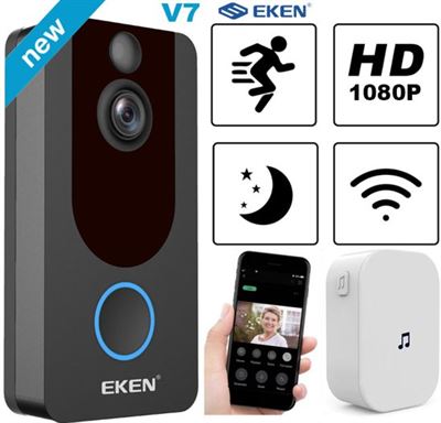 ornament schrobben tand Eken V7 HD video deurbel met camera + inclusief Samsung Oplaadbare  Batterijen + Inclusief Gong + Nederlandse gebruiksaanwijzing | Prijzen  vergelijken | Kieskeurig.nl