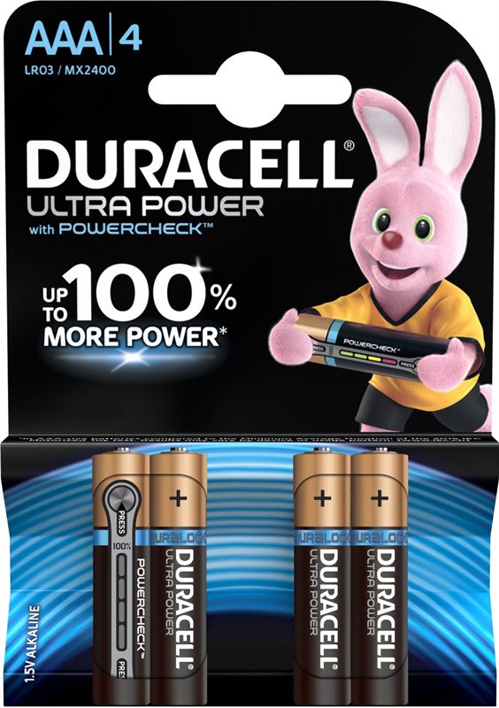 Duracell AAA Ultra Power batterijen (4 stuks)