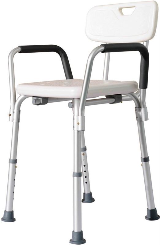 Showerbud Stevige Antislip Douchekruk Met Rugleuning & Armleuning Lichtgewicht & In Hoogte