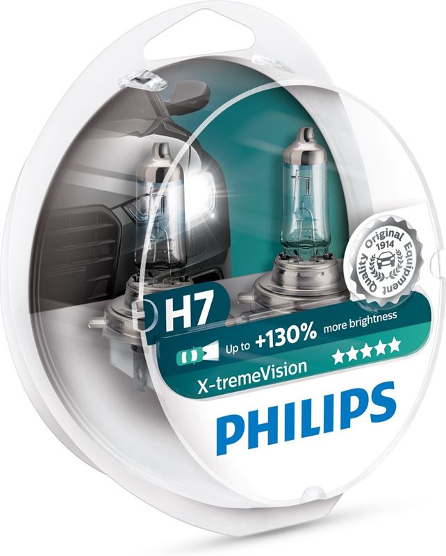 Philips X-tremeVision Type lamp: H7, verpakking van 2, koplamp voor auto