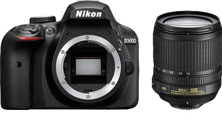 Nikon D3400 + AF-S 18-105 mm 1:3.5-5.6G ED VR zwart