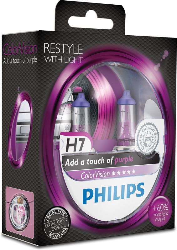 Philips ColorVision Type lamp: H7, paarse koplamp voor auto