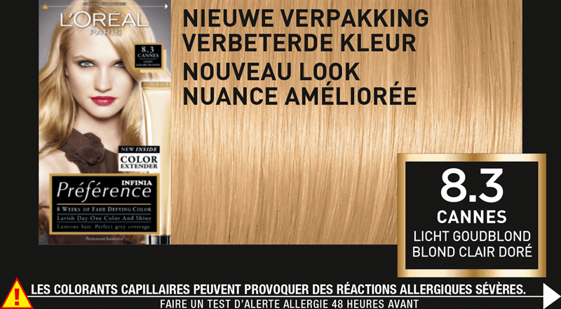 Glimlach Actief bad L'Oréal Récital Préférence 8.3 - Licht Goudblond - Haarverf met Color  extender verzorging (overig) kopen? | Kieskeurig.be | helpt je kiezen