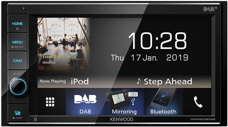 Kenwood DMX5019DAB Digitale media receiver 15,7 cm WVGA met DAB+, Android USB-miroring, Bluetooth en Dual-USB